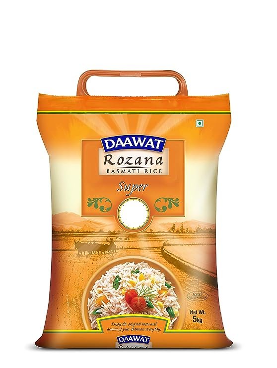 Daawat Rozana Super Basmati Rice, 5 Kg - Aged, Rich Aroma, Everyday