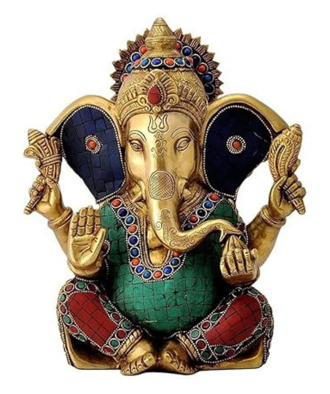 Ganesh Brass Idol Statue Puja Home Decor